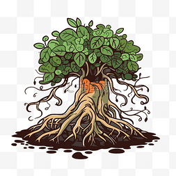 有根的植物 向量