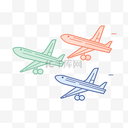 如果平面图标，三架飞机具有不同
