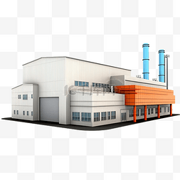 it结构图片_工业厂房的 3d 插图代表工厂建筑