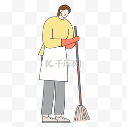劳动节女性图片_正在打扫卫生的女人