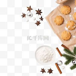 厨房烘焙工具图片_圣诞节用厨房用具烹饪或烘烤食物