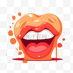舔舌头图片_用舌头舔剪贴画卡通嘴 向量