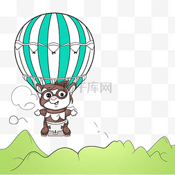 空气净化器风图片_热气球上有可爱的水牛的孩子们的