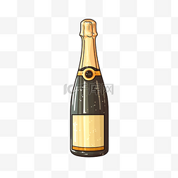 的水晶瓶图片_卡通风格的香槟瓶png所有元素都是