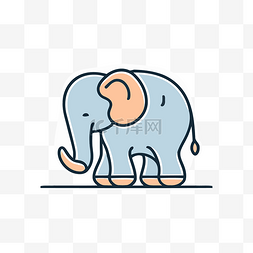 彩色动物矢量图标图片_大象矢量图标 卡通动物图标