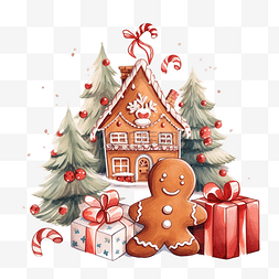 礼品盒和图片_圣诞快乐可爱元素绘图标签卡圣诞