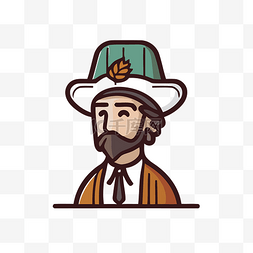 一个留着胡子戴着帽子的男人的图