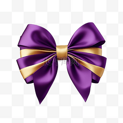 紫色和金色蝴蝶结，带丝带镂空