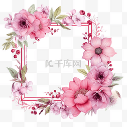 美丽的粉红色花框