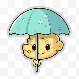 带雨伞的可爱发型 向量