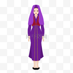 土耳其人图片_土耳其传统人物紫裙
