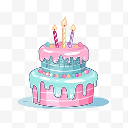 可爱的生日蛋糕装饰元素插画