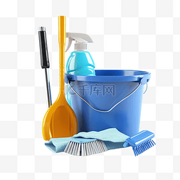 打扫卫生图片_3d 隔离清洁工具