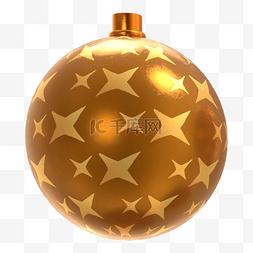 渐变圣诞球图片_圣诞节装饰球3d金色图案