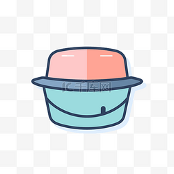 鱼缸矢量图片_彩色风格的卡通鱼缸图标 向量