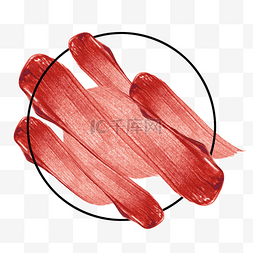 墨迹笔刷图片_画笔描边红色抽象创意
