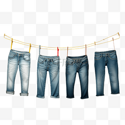 卷起牛仔裤晾衣绳线服装收藏套装