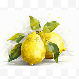 聚中背景图片_白色背景中的三个多边形柠檬