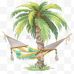格柏图片_带吊床的棕榈树