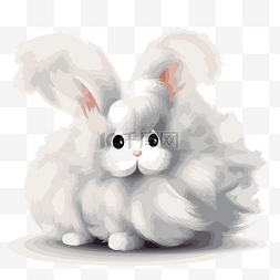 可爱的小白兔卡通图片_毛茸茸的兔子尾巴剪贴画可爱的小