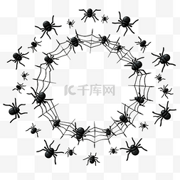 周围的装饰图片_周围装饰着装饰性蜘蛛和万圣节蝙