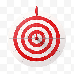 箭靶图片_带有红色飞镖或箭头的白色目标隔