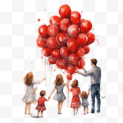 幸福的家庭用气球装饰圣诞树父母
