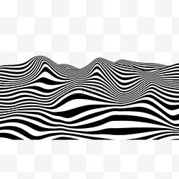 黑白简约图片_波纹3d视错觉横图起伏水波纹