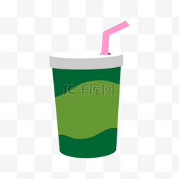 绿色小物件图片_纸盒饮料杯绿色