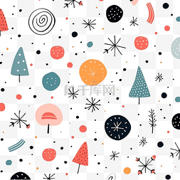雪人图片_手绘抽象有趣的圣诞快乐时间插画