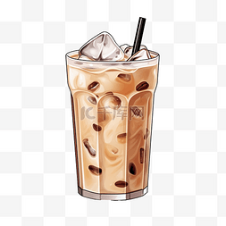 多哥图片_杯子文件中的冰咖啡或拿铁咖啡png