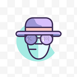 一个戴着墨镜和帽子的男人的插图
