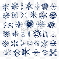 边框符号手绘图片_圣诞节冬季假期涂鸦雪花和花卉边