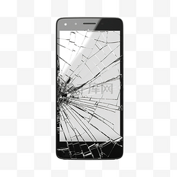 现代触摸屏智能手机与破碎的屏幕