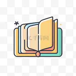 打开书本的图标图片_阅读带有彩色打开的书图标的书 