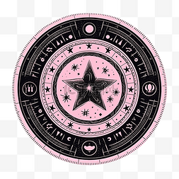 通灵板粉红色，带有星星和月亮