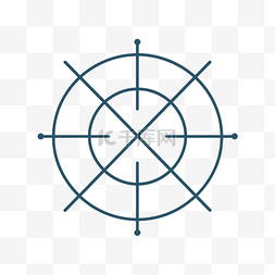 显示指南针和弧形箭头的图标 向