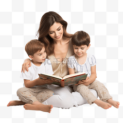 家庭比赛图片_妈妈给孩子读书