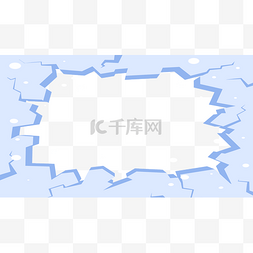 夏季促销图片_浮冰冰块边框立体