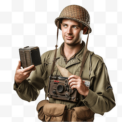 讲话的男性图片_第二次世界大战美国士兵在广播中