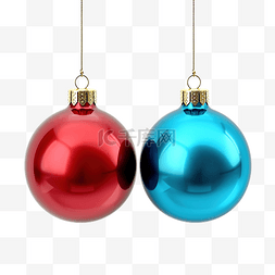 圣诞图片_蓝色和红色的圣诞球