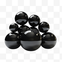 黑色圆形对话框气泡 3d 渲染