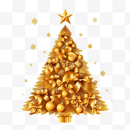 邀请函图片_圣诞快乐版式设计，金色圣诞树装