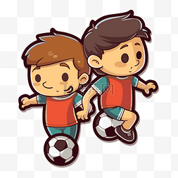 男孩踢足球卡通图片_小卡通足球男孩踢足球 向量