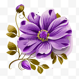 蘭花卡通图片_紫羅蘭花 向量