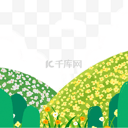 草丛中的黄色小花花丛