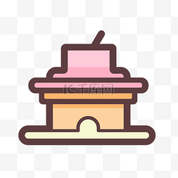 粉红色和粉红色的小冰淇淋店或咖