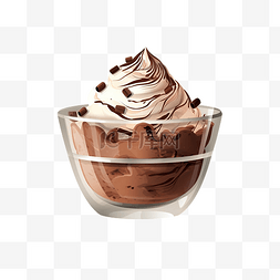 冷冻冷藏图片_用 ai 生成玻璃碗里的巧克力冰淇