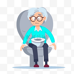 失禁剪贴画老妇人坐在厕所矢量插