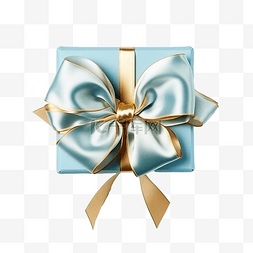 圣诞节或蓝色日子的礼盒金弓